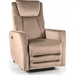 Casarredo Čalouněné křeslo rozkládací ADA velvet tmavě béžová