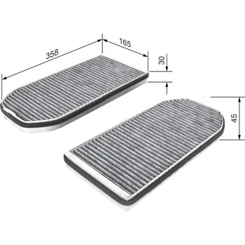 Ventilátor topení a klimatizace Filtr, vzduch v interiéru BOSCH 1 987 432 362