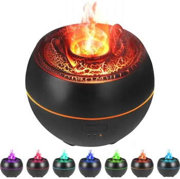 Aroma difuzér ZVHLČOVAČ VZDUCHU DIFUZÉR VŮNĚ AROMATERAPIE LED LAMPA ČERNÝ