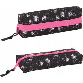 Penál SAFTA ŠKOLNÍ JEDNOKOMOROVÝ PENÁL S GUMIČKOU RŮŽOVÝ KOSMETICKÝ ORGANIZÉR/POUZDRO KUROMI