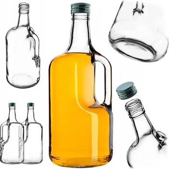 Sklenice SKLENĚNÁ LÁHEV GOLIAT 1,75L NA LIKÉRY, VÍNO, PÁLENKU, WHISKY, VODKU + UZÁVĚR