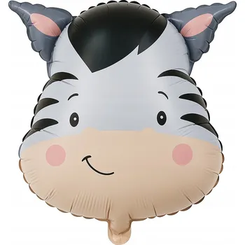 Balónek Fóliový balónek ve tvaru hlavy zebry, 48,5 x 56 cm.