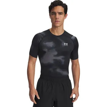 Pánské kompresní tričko Under Armour HG Armour Printed SS Under Armour černá | šedá 3393379