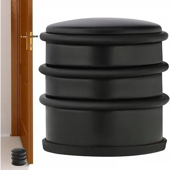 Obraz Dveřní a okenní zarážka, černá, těžká, průměr 7 cm, 3 gumové podložky