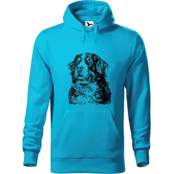 Dámská mikina Mikina - Bernský salašnický pes Barva: Modrá - tyrkysová (44), Velikost: XXL, Střih: Pánské