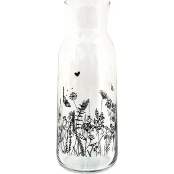 Skleněná karafa s květinami Flora And Fauna - Ø 9*25 cm / 1000 ml
