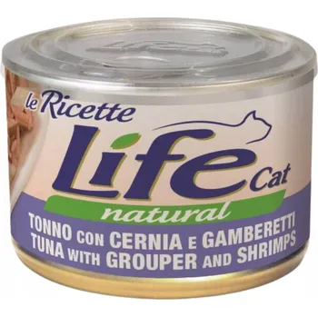 Krmivo pro kočku LIFE CAT TUŇÁK + KANIC + KREVETY LA RICETTE 150g
