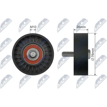 Auto-moto Vratná/vodicí kladka, klínový řemen NTY RNK-AU-046