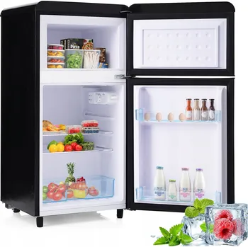 Lednice Lednice 72L, lednice s horní a dolní částí, mrazák 21L černá