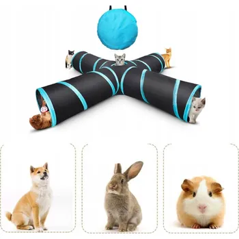 Hračka pro kočku Tunel pro kočky 4-směrný skládací tunel interaktivní labyrint domeček