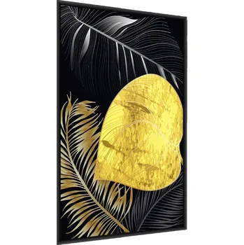 Obraz Plakát v Rámu Tropické LISTY Line-Art 30x40