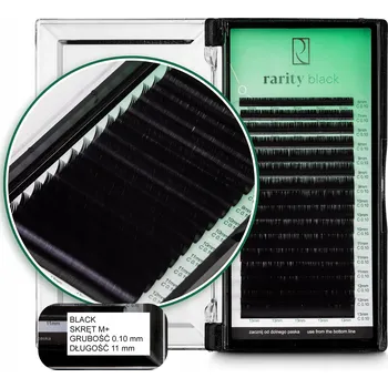 Umělé řasy UMĚLÉ ŘASY Rarity Black Lashes ČERNÉ zatočení M+ | 0,10 mm | 11 mm
