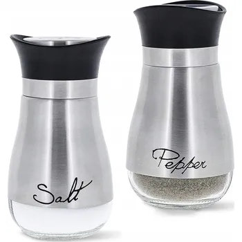 Dóza na potraviny Solnička a pepřenka , nádoba na slánku pepř , sada 2 kusů, nerezová ocel