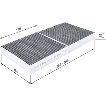 Ventilátor topení a klimatizace Filtr, vzduch v interiéru BOSCH 1 987 432 571
