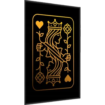 Obraz Plakát v Rámu Karta Dáma Srdcová Vzor 60x80