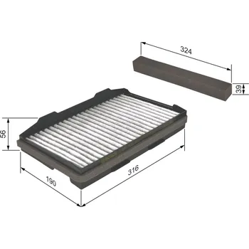 Ventilátor topení a klimatizace Filtr, vzduch v interiéru BOSCH 1 987 432 401