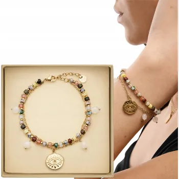 Náramek Náramek s přívěskem a kameny achát maifan jaspis jadeit aventurín Mys