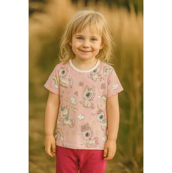 FARMERS® Dětské tričko BAMBUS, růžoví jednorožci Velikost: 110
