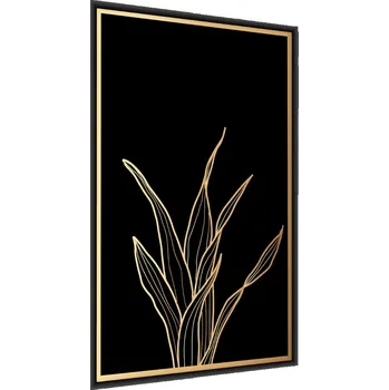 Obraz Plakát v rámu Jemné listy KVĚT linie 60x80