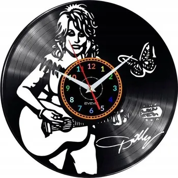 Hodiny DOLLY PARTON HODINY NÁSTĚNNÉ DEKORATIVNÍ MODERNÍ VINYLOVÁ DESKA