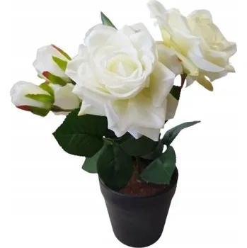 umělá květina KVĚTINOVÁ KYTICE V KVĚTINÁČI - 28 CM RŮŽE D1840