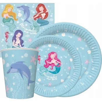 Sada nádobí Sada nádobí Syrenka – kelímky, talířky, na jedno použití ubrousky