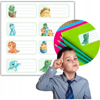 samolepka Samolepky na sešity 8 kusů DINOSAUŘI, pohádkový vzor, ARCH