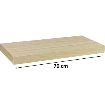 police STILISTA Nástěnná police světlé dřevo, 70 cm