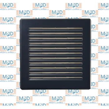 Větrací mřížka Lamelová mřížka 250x250 mm antracit RAL 7016 (250*250 mm antracit lamelová mřížka)