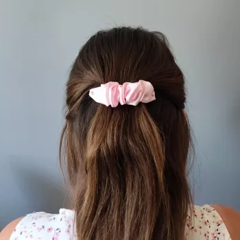 Spona do vlasů scrunchie růžová 8 cm