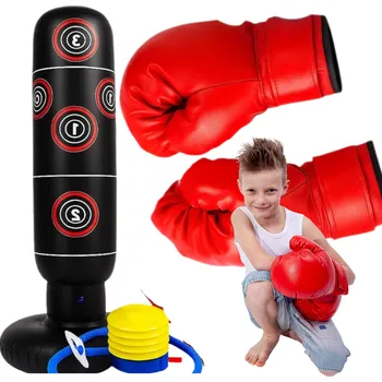 Box Boxerská sada Aptel černá s pytlem 160 cm, rukavicemi a pumpičkou