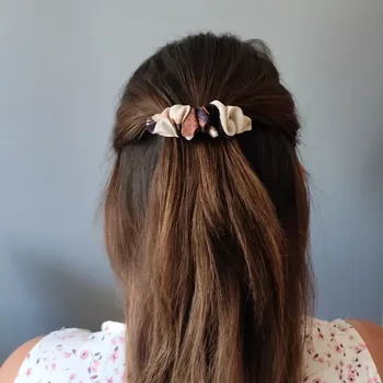 Spona do vlasů scrunchie hnědá 8 cm
