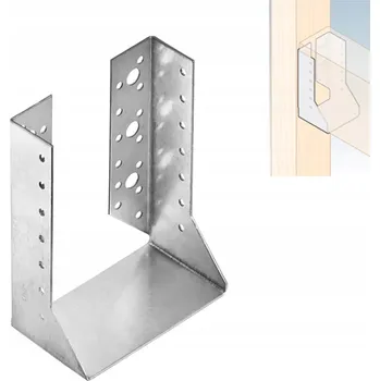 Věšák Ohnutý držák trámu 120x160x75 Pozinkovaný, věšák nosníku WBZ35 1 Ks
