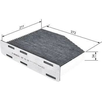 Ventilátor topení a klimatizace Filtr, vzduch v interiéru BOSCH 1 987 432 597