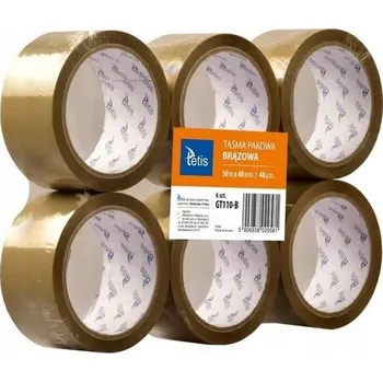 Lepicí páska BALICÍ PÁSKA SAMOLEPICÍ PRO ZASÍLÁNÍ HNĚDÁ 48MMX50M 6 KS SILNÁ