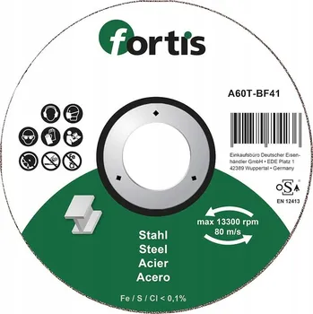 Řezný kotouč Fortis Kotouč na řezání oceli 115 x 1 mm rovný