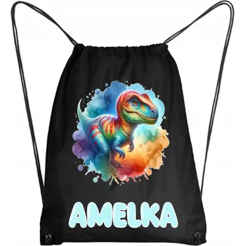 Školní batoh Školní Vak na Boty, Batoh na Tělocvik do Školky - Dinosauři + JMÉNO #4