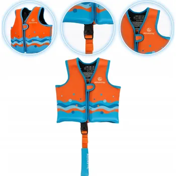Plovací vesta Dětská záchranná vesta AQUASTIC Junior oranžová M (19-30 kg)