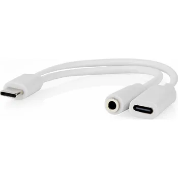 Elektrická zásuvka Nedis CCGB64922WT01 - USB-C Adaptér| | USB-C™ Zástrčka | USB-C™ Zásuvka / 3,5 mm Zásuvka | 0.10 m | Kulatý | Poniklované