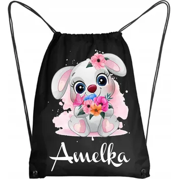 Školní batoh Školní Vak/Batoh na Tělocvik do Školky Školy Zvířátka ZAJÍC + JMÉNO 4