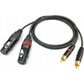 Audio kabel Kabel RCA - XLR LGJ Group CORDIAL 2x XLR ŻEŃSKI RCA NEUTRIK 3m 3 m