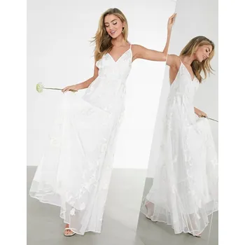 Dámské šaty ASO EDITION svatební šaty na špagetová ramínka, délka až na zem, velikost 40