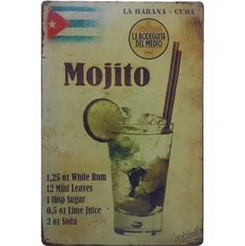 Obraz Plechová cedule Mojito