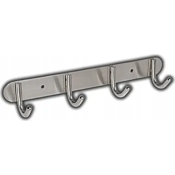 Věšák MODERNÍ LIŠTA S VĚŠÁKY SE 4 HÁČKY 270x30 MM NEREZOVÁ OCEL INOX