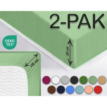 Prostěradlo Sesto Senso přiléhavé prostěradlo s gumičkou JERSEY Zelené 180x200 cm