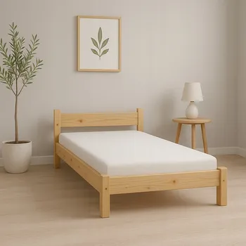 Postel Jednolůžková dřevěná postel Eko-lozka 100x200 borovice