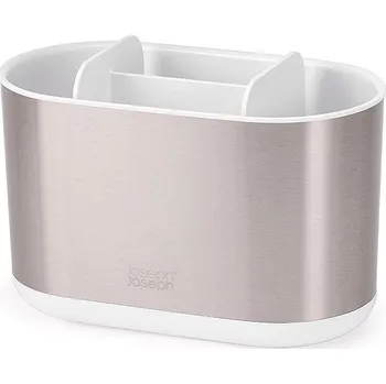Držák na kartáček JOSEPH JOSEPH Duo Steel Caddy 70606 Stojánek na kartáčky velký, nerez/bílý