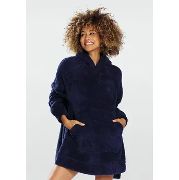 Dámská mikina Dámská plyšová mikina ARIELA Dkaren Barva: Tmavě Modrá, Velikost: 2XL