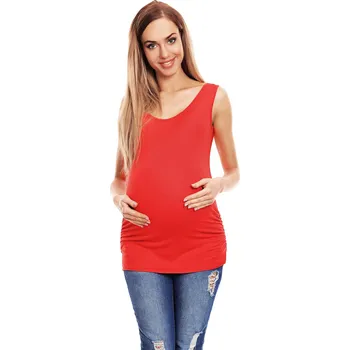 Dámská halenka Těhotenská halenka s řasením 0141 Barva: Korálová, Velikost: S/M