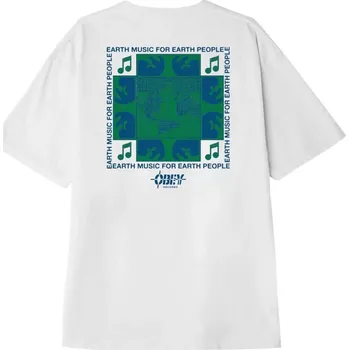 Pánské oblečení Triko Obey Earth Music T-Shirt M 166912933e-wht Velikost S